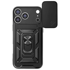 JC TRASERA CON ANILLO DE SOPORTE + PROTECTOR DE C&Aacute;MARA NEGRO / APPLE IPHONE 17 PRO