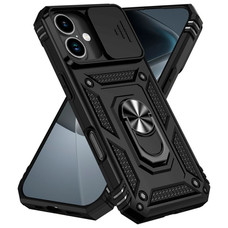 JC TRASERA CON ANILLO DE SOPORTE + PROTECTOR DE C&Aacute;MARA NEGRO / APPLE IPHONE 17