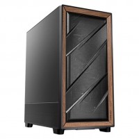 CAJA ANTEC FLUX SE ATX WOOD NEGRO 2XUSB SN FUENTE