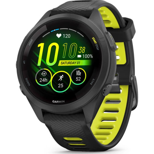 GARMIN FORERUNNER® 265S NEGRO CON CORREA DE SILICONA EN NEGRO/AMARILLO / SMARTWATCH 42MM-M057 GARMIN FORERUNNER® 265S NEGRO CON CORREA DE SILICONA EN NEGRO/AMARILLO / SMARTWATCH 42MM