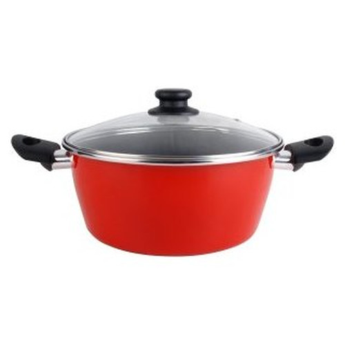 CACEROLA CON TAPA CRISTAL MAGEFESA K2 ROJO 28 ACERO-DN5 CACEROLA CON TAPA CRISTAL MAGEFESA K2 ROJO 28 ACERO