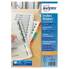 Avery 01730061 lengüeta de índice Separador en blanco con pestaña Cartón (Espera 4 dias)