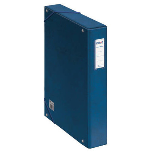 CAJAS DE PROYECTOS CART&Oacute;N FORRADO LOMO DE 5 CM AZUL CON ETIQUETA 245X350X50 DOHE 09728 (Espera 4 dias)