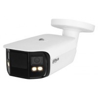 (DH-IPC-PFW5849P-A180-E2-ASTE-0360B) DAHUA CÁMARA IP BULLET PANORÁMICA TIOC DUO WDR WIZSENSE 2X4MP LED IR & LUZ CÁLIDA IP67 ALARMA SONIDO / LUZ AZUL&ROJA 3.6MM POE