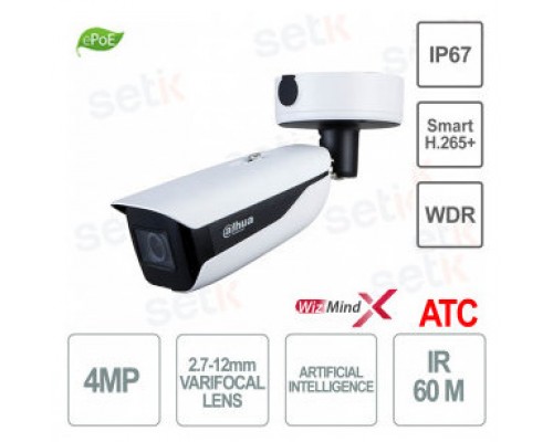 (DH-IPC-HFW7442HP-Z-2712F-DC12AC24V-ATC-X) DAHUA CAMARA IP BULLET SERIE 7, 4MP, IR 60M, DETECCION INTELIGENTE CON META DATOS, CONTEO DE PERSONAS, DEEP LEARNING, GESTION DE PARKING, ANPR, ALARMA, SOPORTA MICROSD HASTA 1TB, IP67, IK10, VARIFOCAL 2.7-12