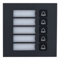 (DHI-VTO4202FB-MB5) DAHUA M&Oacute;DULO CON 5 BOTONES PARA VIDEOPORTERO EXTERIOR MODULAR SERIE VTO4202F 100X100MM