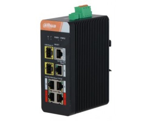 (DH-IS4207-4GT-120) DAHUA SWITCH INDUSTRIAL L2 MANAGED 4 1000M GESTIONABLE POE 2.0 WATCHDOG