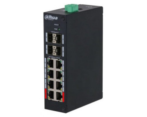 (DH-HS4412-8ET-96) DAHUA SWITCH INDUSTRIAL MANAGED 8 PUERTOS POE 10/100 MBPS + 4 SFP 1000 MBPS UPLINK