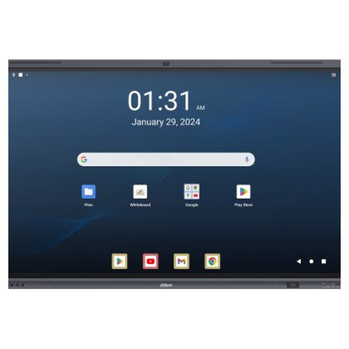 (DHI-LPH65-MC480-U-S) DAHUA DISPLAY MONITOR INTERACTIVO 65" CON GOOGLE EDLA, 4K, BUILT IN 8 CORE CPU, 4 CORE GPU, 8GB RAM, 128 GB STORAGE, ANDROID 13, NFC, CAMARA INCLUIDA 48MP CON MICROFONO, PUERTO TIPO C, ALTAVOCES, 400 CD/M3, WIFI
