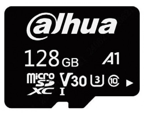 DAHUA MICROSD 128GB, ENTRY LEVEL VIDEO SURVEILLANCE MICROSD CARD, READ SPEED UP TO 100 MB/S, WRITE SPEED UP TO 50 MB/S, SPEED CLASS C10, U3, V30, A1 (DHI-TF-L100-128G)