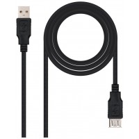 Nanocable Cable USB 2.0 Tipo-A M/H P Negro 1m