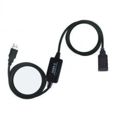 CABLE USB 2.0 PROLONGADOR CON AMPLIFICADOR A/M-A/H 10M NEGRO NANOCABLE