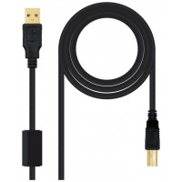 CABLE USB 2.0 A/M-B/M 5M NANOCABLE FERRITA