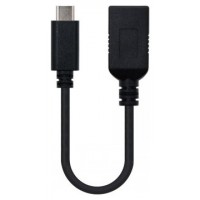 Nanocable Cable USB 3.1 Gen1 3A, USB-C/M-A/F, 15cm