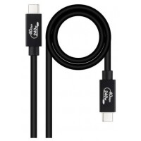 Cable USB 4 Gen 3x2 40Gbps 5A/240W, USB-C/M-USB-C/M, NEGRO 1M NANOCABLE