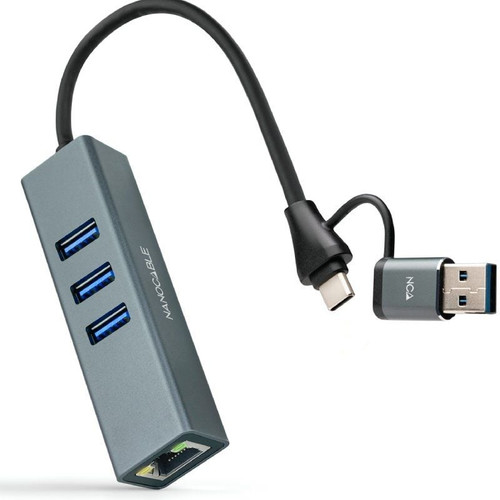 CONVERSOR USB-C A RJ45 CON ADAP 3XUSB-A/M 100MBPS 15-CN3 CONVERSOR USB-C A RJ45 CON ADAP 3XUSB-A/M 100MBPS 15