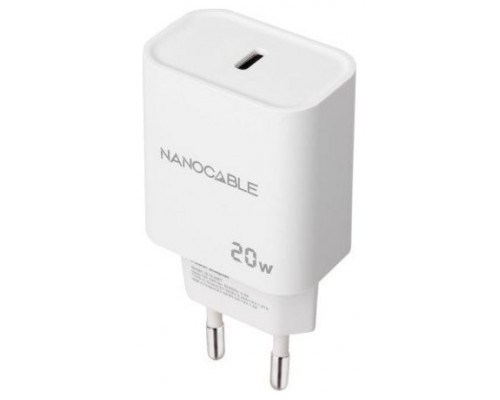 Nanocable Cargador pared USB-C PD 20W Blanco