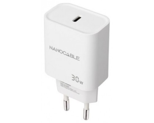 Nanocable Cargador pared USB-C PD 30W Blanco