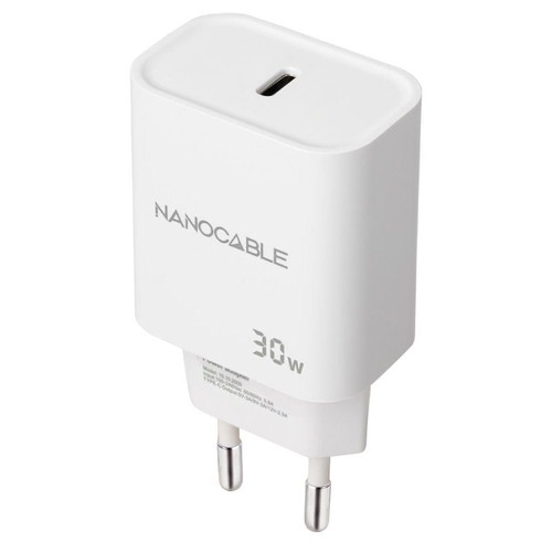 CARGADOR USB-C PD 30W BLANCO NANOCABLE 10.10.2009