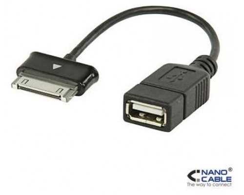 Nanocable 10.10.4000 cable de tel&eacute;fono m&oacute;vil Negro USB A Samsung 30-pin 0,15 m