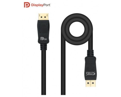 CABLE DISPLAYPORT VESA 1.4 DP/M-DP/M NEGRO 0.5 M NANOCABLE (Espera 4 dias)