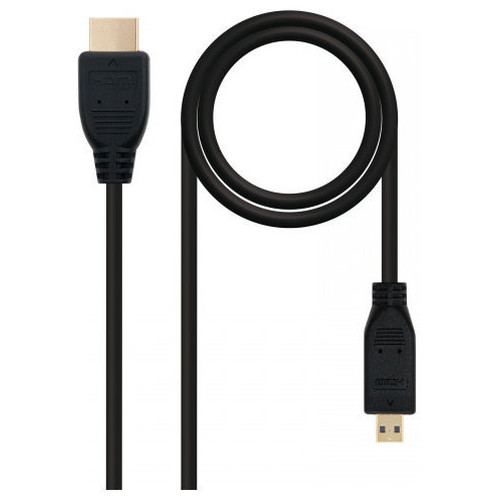 Nanocable HDMI, 0.8m cable HDMI 0,8 m HDMI tipo A (Est&aacute;ndar) HDMI tipo D (Micro) Negro