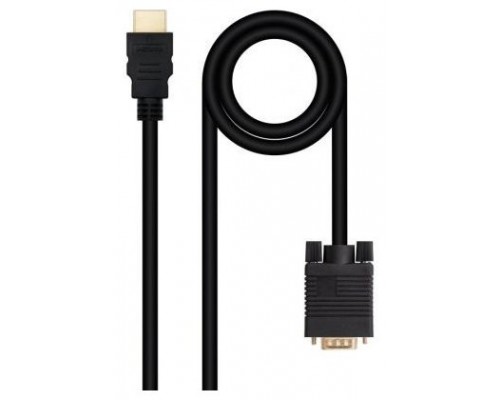 Nanocable Conversor HDMI a VGA M-M, 1.8 m Negro