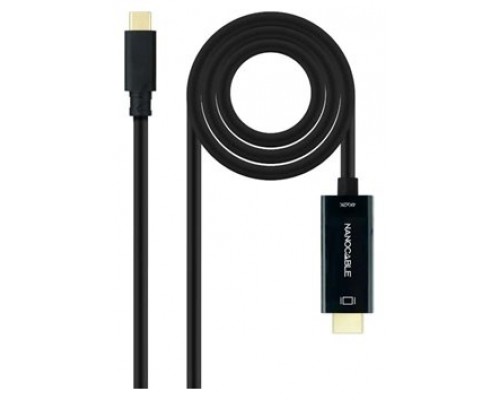 Nanocable Conversor USB-C/M-HDMI/M, Negro, 5 m
