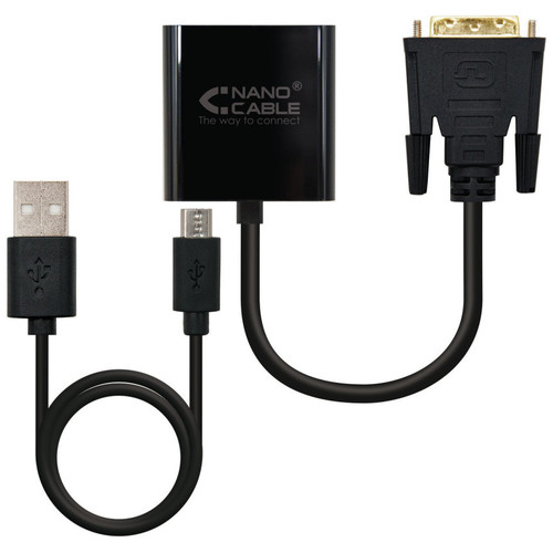 Nanocable Conversor DVI 24+1/M A VGA HDB15/H 10 cm-IA2 Nanocable Conversor DVI 24+1/M A VGA HDB15/H 10 cm