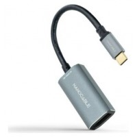 Nanocable Conversor USB-C a DisplayPort 8K Aluminio, 15 cm, Gris