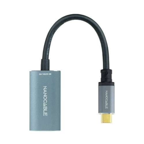 CONVERSOR USB-C A DP 8K ALUMINIO GRIS 15 CM NANOCABLE