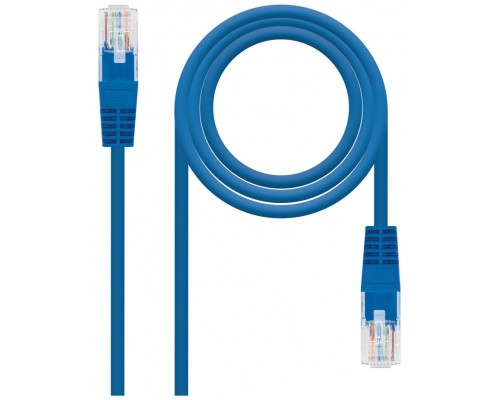 CABLE RED LATIGUILLO RJ45 CAT.6 UTP AWG24, 0.30M AZUL NANOCABLE
