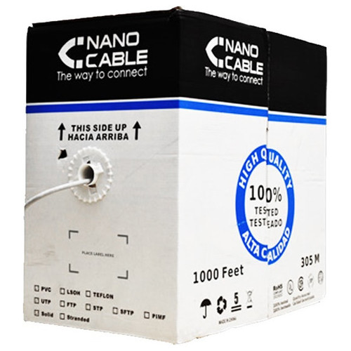 CABLE RED RJ45 CAT.5E FTP RIGIDO AWG24 305 M NANOCABLE-CN27 CABLE RED RJ45 CAT.5E FTP RIGIDO AWG24 305 M NANOCABLE