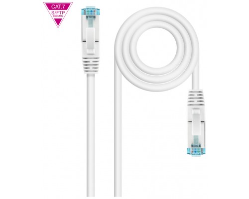 CABLE RED LATIGUILLO RJ45 CAT.7 LSZH SFTP PIMF AWG26 25 CM NANOCABLE BLANCO