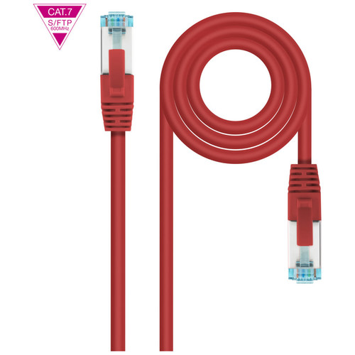 NANOCABLE Cable de Red Cat.7 600MHZ LSZH SFTP PIMF AWG26, Rojo, 50 cm, 0,5 m, Cat7, SF/UTP (S-FTP), RJ-45, RJ-45, Rojo-SX1 NANOCABLE Cable de Red Cat.7 600MHZ LSZH SFTP PIMF AWG26, Rojo, 50 cm, 0,5 m, Cat7, SF/UTP (S-FTP), RJ-45, RJ-45, Rojo