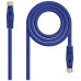 CABLE RED LATIGUILLO RJ45 CAT.6A LSZH UTP AWG24, 0.30M AZUL NANOCABLE