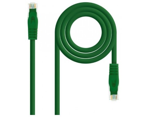 CABLE RED LATIGUILLO RJ45 CAT.6A LSZH UTP AWG24, 0.30M VERDE NANOCABLE