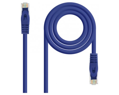 CABLE RED LATIGUILLO RJ45 CAT.6A LSZH UTP AWG24, 1M AZUL NANOCABLE
