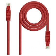 CABLE RED LATIGUILLO RJ45 CAT.6A LSZH UTP AWG24, 1M ROJO NANOCABLE
