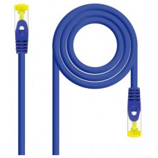 CABLE RED LATIGUILLO RJ45 CAT.6A LSZH SFTP AWG26, 0.30M AZUL NANOCABLE