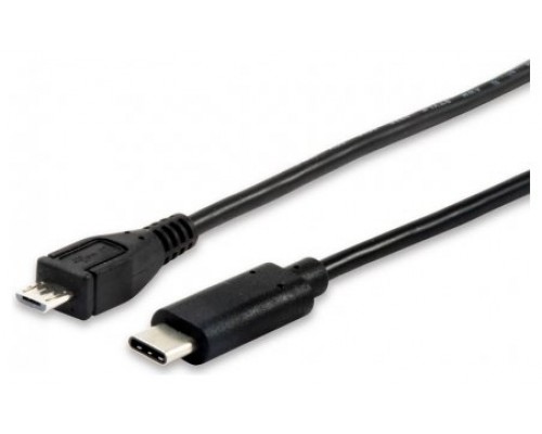 CABLE USB-C a USB MICRO B MACHO  1 METRO EQUIP