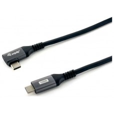 CABLE USB-C MACHO - USB-C MACHO ACODADO 90º  1