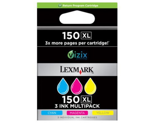 Lexmark Pack 3 cartuchos color (CMY) Alto Rendimiento Retornables 150XL