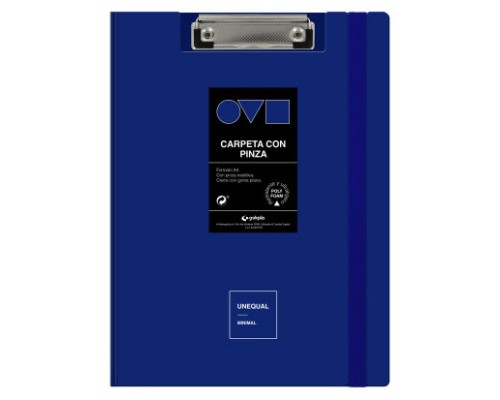 CARPETA A4 TAPA POLYFOAM CON PINZA SUPERIOR UNEQUAL MINIMAL AZUL GRAFOPLAS 1550930 (Espera 4 dias)