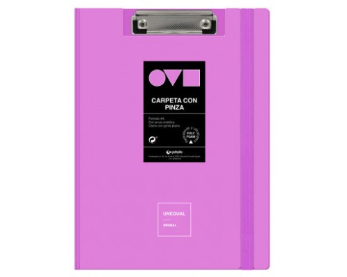 CARPETA A4 TAPA POLYFOAM CON PINZA SUPERIOR UNEQUAL MINIMAL LAVANDA GRAFOPLAS 1550969 (Espera 4 dias)