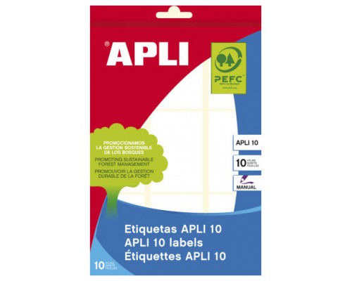 APLI 01650 etiqueta autoadhesiva Rectángulo Permanente Blanco 90 pieza(s) (Espera 4 dias)