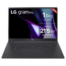 LG PORTATIL (16Z90SP-K.AA75B) GRAM PRO 16" 16Z90SP/ WINDOWS 11 HOME/ I7 155H TUBOBOOST/16GB LPDDR5/ 512 GB SSD/ IRIS ARC/ 1,2KG/ 23,5H