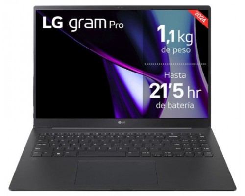 LG PORTATIL (16Z90SP-K.AA75B) GRAM PRO 16" 16Z90SP/ WINDOWS 11 HOME/ I7 155H TUBOBOOST/16GB LPDDR5/ 512 GB SSD/ IRIS ARC/ 1,2KG/ 23,5H