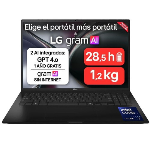 PORTATIL LG GRAM U7-258V 32GB 512GB 16" WQXGA FreeDos noAC
