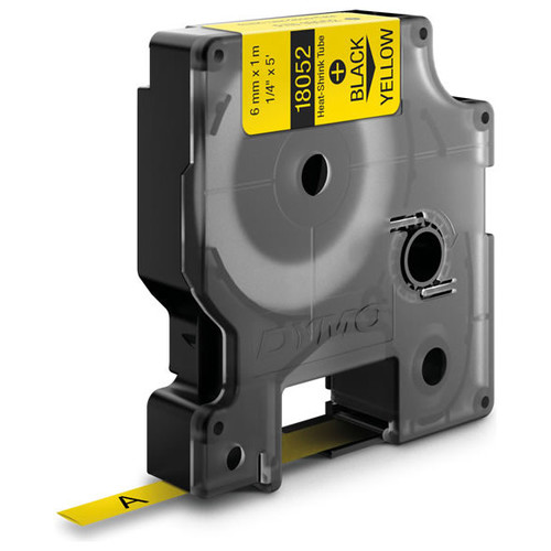 DYMO RHINO Cinta ID1-6 Negro/amarillo tubo termorretractil-SX7 DYMO RHINO Cinta ID1-6 Negro/amarillo tubo termorretractil